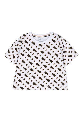 BOSS Kidswear monogram-print short-sleeve T-shirt - Bianco