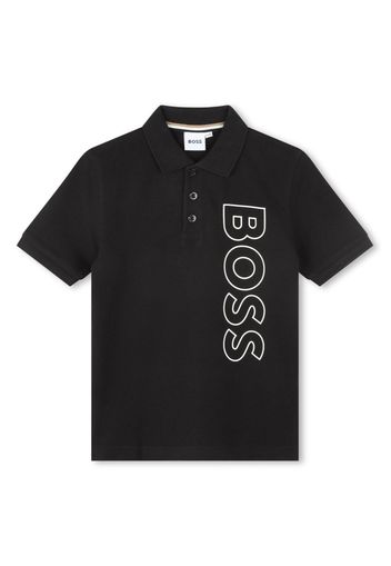 BOSS Kidswear logo-print coton polo shirt - Nero