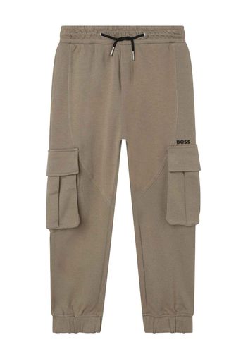 BOSS Kidswear pockets drawstring track trousers - Marrone