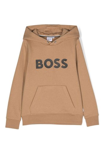 BOSS Kidswear logo-print hoodie - Marrone