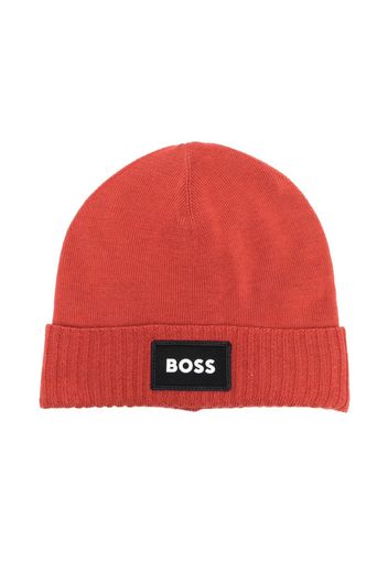 BOSS Kidswear Berretto con ricamo - Arancione