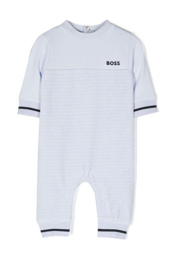 BOSS Kidswear Body a righe con dettagli in velluto - Blu