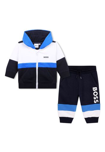 BOSS Kidswear colour-block tracksuit set - Blu