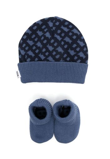 BOSS Kidswear Set slippers e cappello - Blu