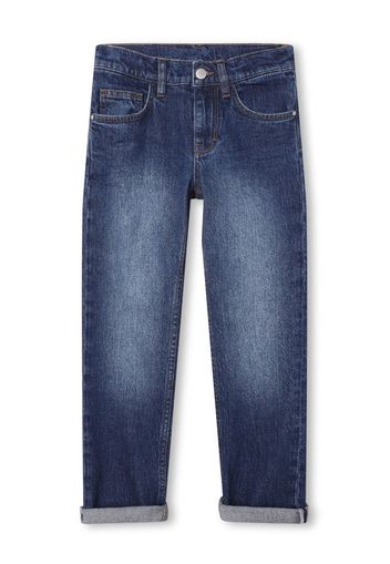 BOSS Kidswear logo-embossed straight-leg jeans - Blu