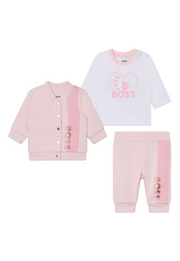 BOSS Kidswear Set con stampa - PINK PALE