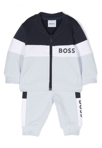 BOSS Kidswear Tuta sportiva con design color-block - Blu