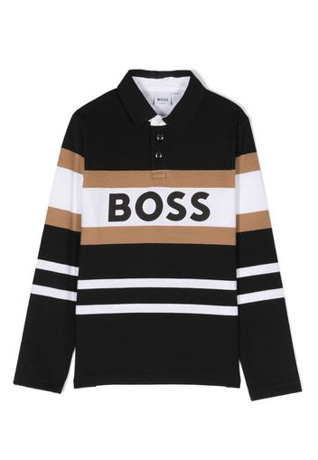 BOSS Kidswear Polo a righe - Nero