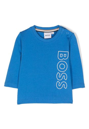 BOSS Kidswear Top a maniche lunghe con stampa - Blu