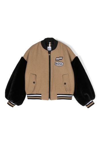 BOSS Kidswear Bomber con applicazione - Marrone