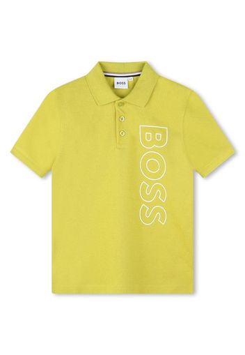 BOSS Kidswear logo-print cotton polo shirt - Giallo