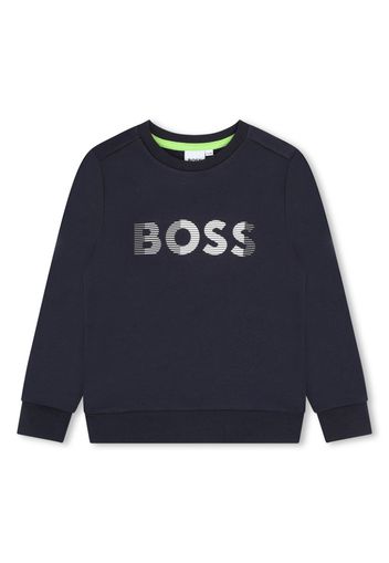 BOSS Kidswear logo-print cotton sweatshirt - Blu