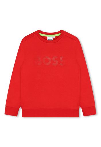 BOSS Kidswear logo-print cotton sweatshirt - Rosso