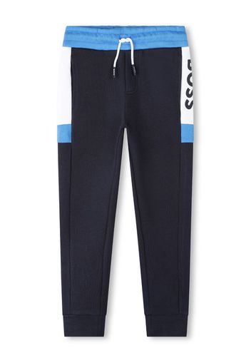 BOSS Kidswear colour-block cotton-blend track pants - Blu