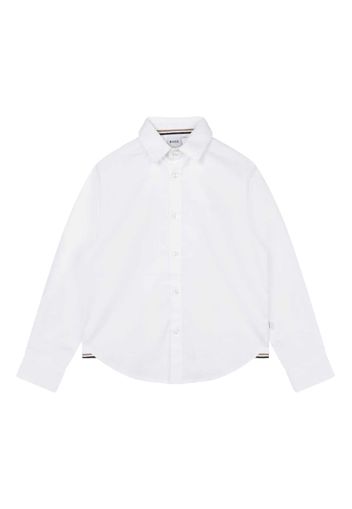 BOSS Kidswear logo-embroidered long-sleeve shirt - Bianco