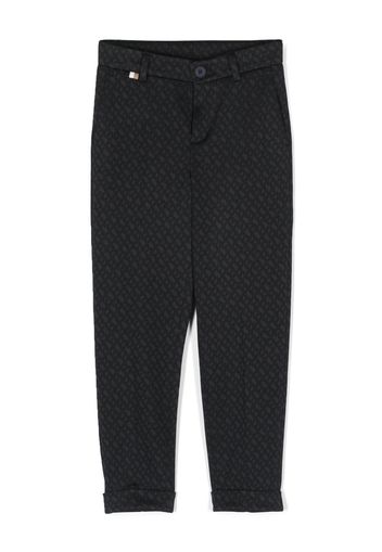 BOSS Kidswear Pantaloni Ceremony con monogramma jacquard - Nero