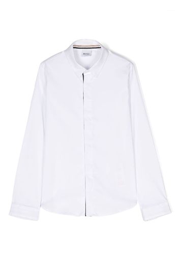 BOSS Kidswear long-sleeve button-up shirt - Bianco