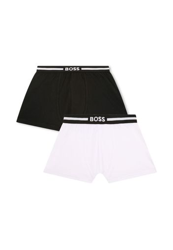 BOSS Kidswear Set di due boxer con logo - Bianco