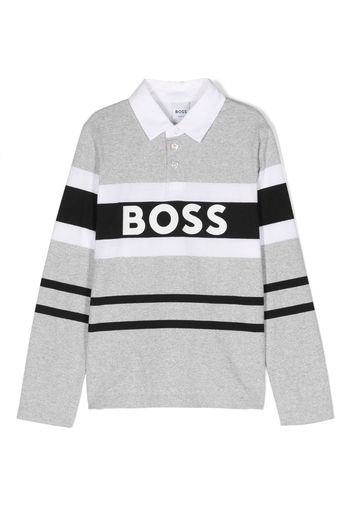 BOSS Kidswear Polo a righe - Grigio