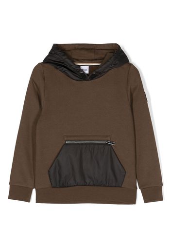 BOSS Kidswear logo-patch cotton-blend hoodie - Marrone