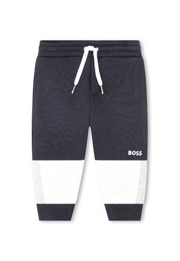 BOSS Kidswear logo-print cotton track trousers - Blu