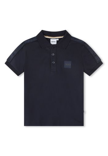 BOSS Kidswear logo-patch short-sleeve polo shirt - Blu