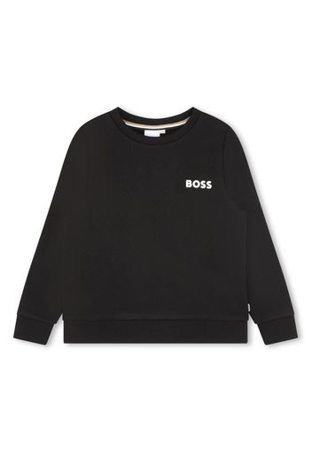 BOSS Kidswear debossed logo print cotton sweatshirt - Nero