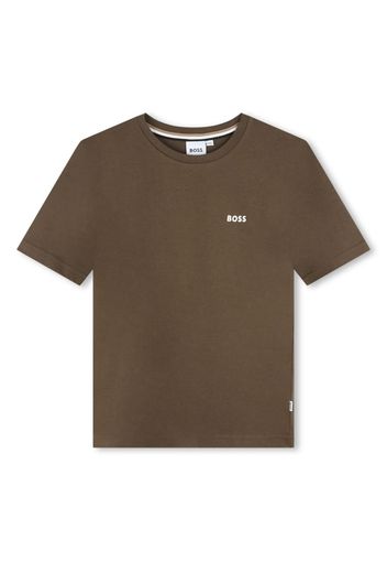 BOSS Kidswear logo-print cotton T-shirt - Marrone