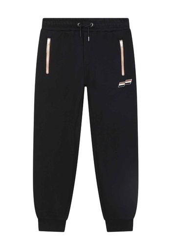 BOSS Kidswear logo-patch track pants - Nero