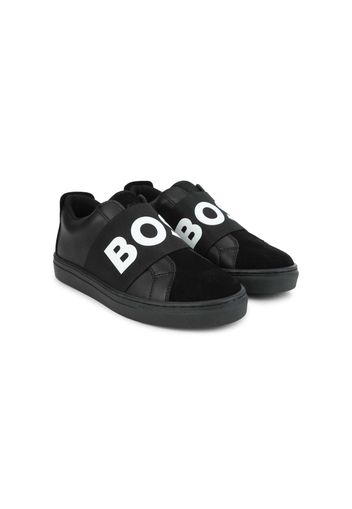 BOSS Kidswear logo-print slip-on sneakers - Nero