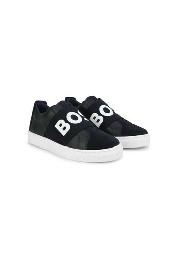 BOSS Kidswear logo-print slip-on sneakers - Nero