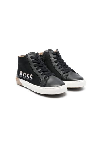 BOSS Kidswear logo-print hi-top sneakers - Nero