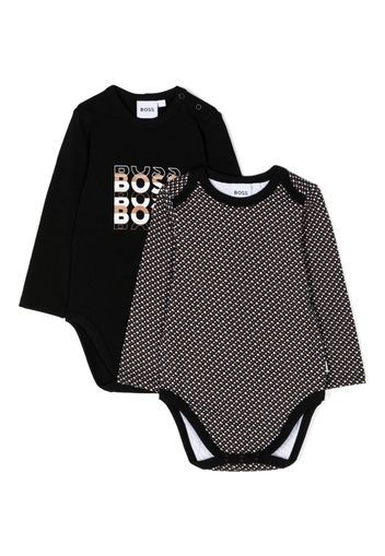 BOSS Kidswear logo-print romper set - Nero