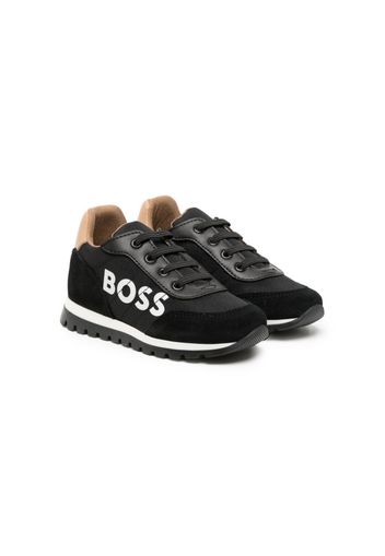 BOSS Kidswear logo-print lace-up sneakers - Nero