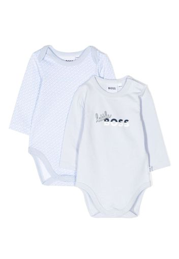 BOSS Kidswear logo-print bodysuit set - Blu