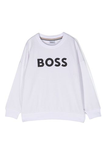 BOSS Kidswear logo-print jersey sweatshirt - Bianco