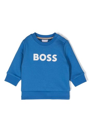 BOSS Kidswear logo-print cotton sweatshirt - Blu