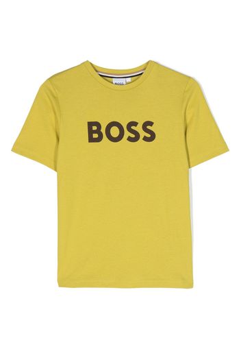 BOSS Kidswear logo-print cotton T-shirt - Verde