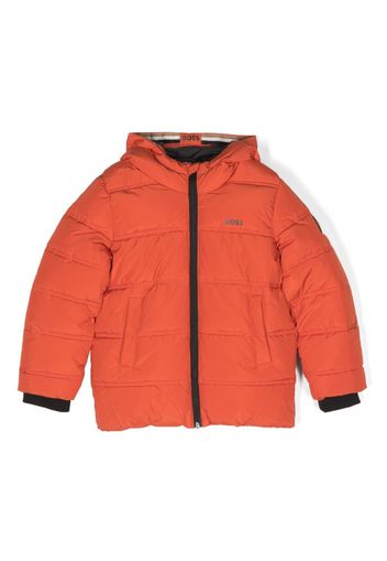 BOSS Kidswear logo-print padded jacket - Arancione