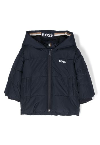 BOSS Kidswear logo-print padded-design jacket - Blu