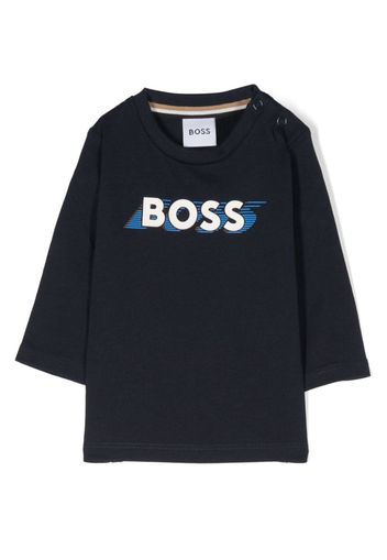 BOSS Kidswear logo-print cotton T-shirt - Blu