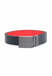 BOSS Kidswear engraved-logo belt - Blu