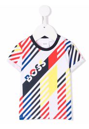 BOSS Kidswear T-shirt con design color-block - Bianco