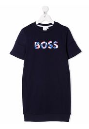 BOSS Kidswear logo-print T-shirt dress - Blu