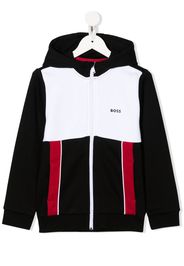 BOSS Kidswear colour-blocked zipped hoodie - Nero