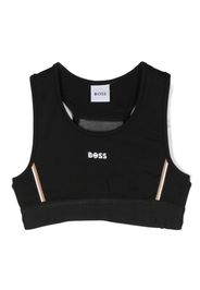 BOSS Kidswear logo-print cropped vest - Nero