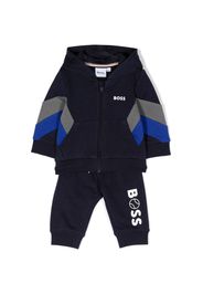 BOSS Kidswear chevron-stripe hooded tracksuit - Blu