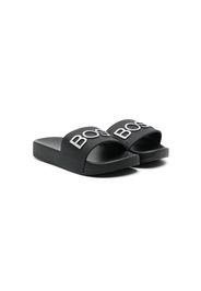 BOSS Kidswear embossed-llogo sliders - Nero