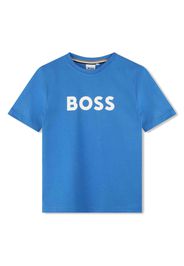 BOSS Kidswear logo-print cotton T-shirt - Blu