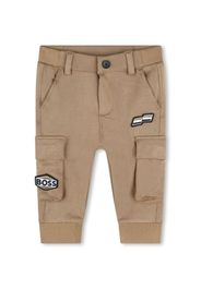 BOSS Kidswear logo-patch trousers - Marrone